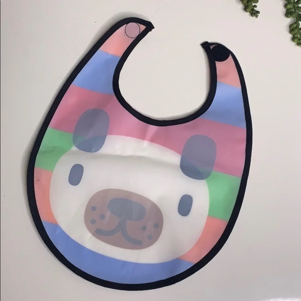 Panda Bear Rainbow Easy clean Wipe-able baby bib